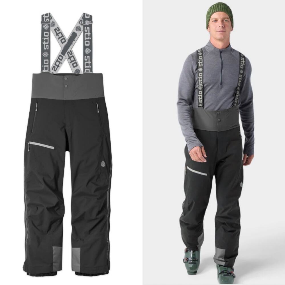 Stio Mens Environ Bib Regular Length Skiing In Abyss Black Size Medium New